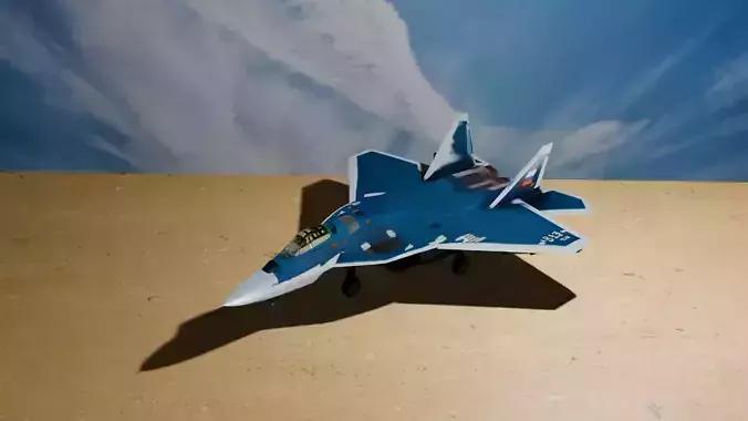 Sukhoi Su 57 Stealth Fighter High Detail 3D Model