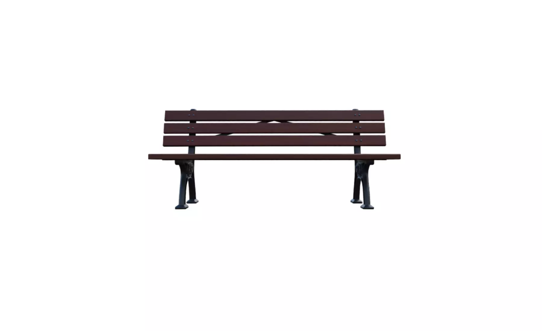 Wooden Park Bench for 3D print Low-poly 3D model