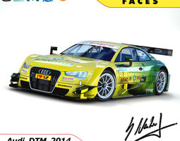 Audi DTM 2014 RS5 - Rockenfeller Ekstr m Scheider 3D Model
