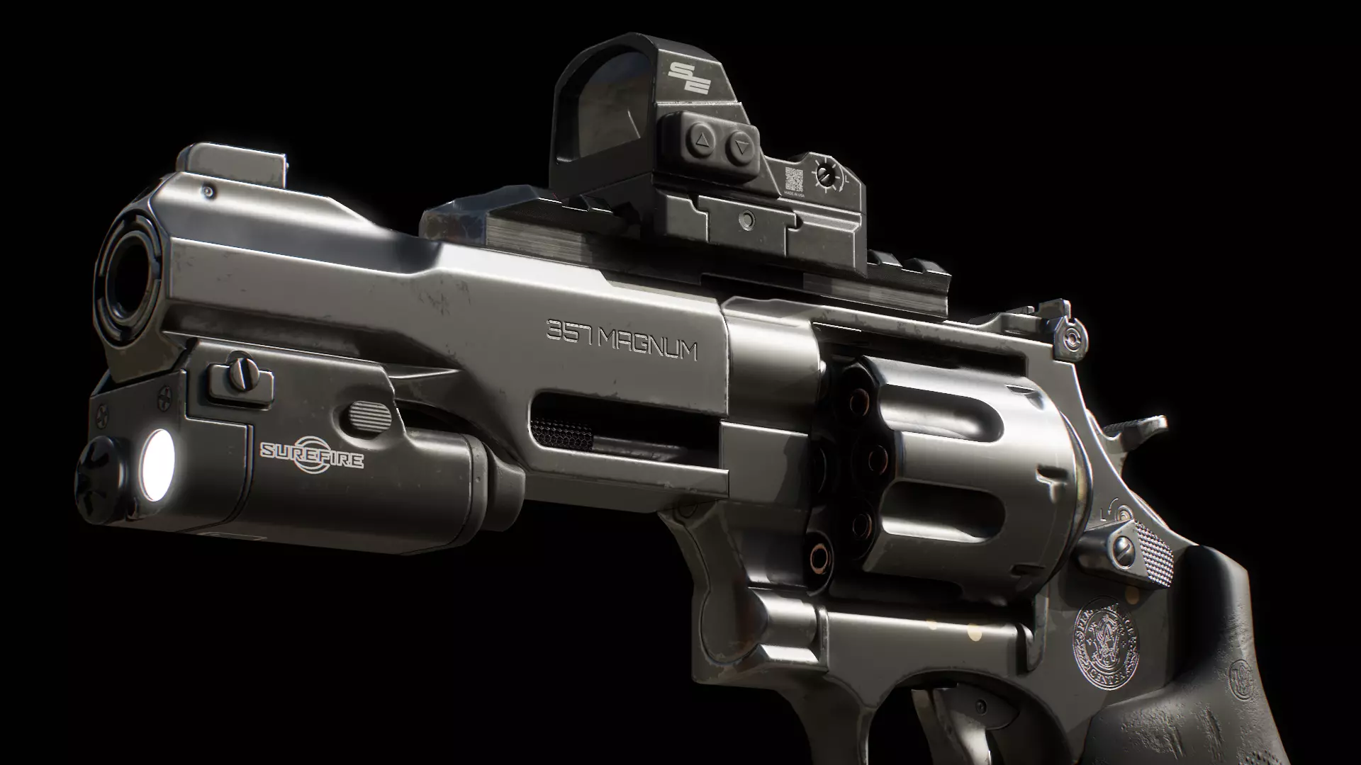 Smith and Wesson MP R8 Revolver Low-poly 3D model