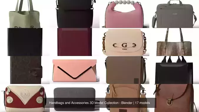 Handbags and Accessories 3D Model Collection - Blender