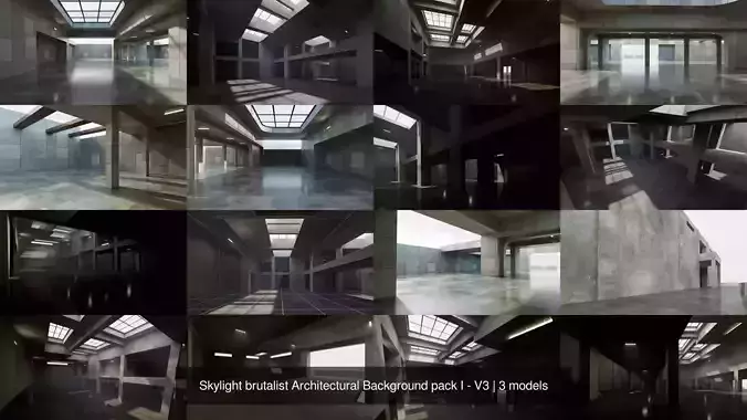 Skylight brutalist Architectural Background pack I - V3