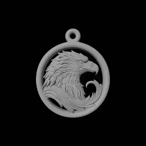 Eagle Head Pendant Medallion