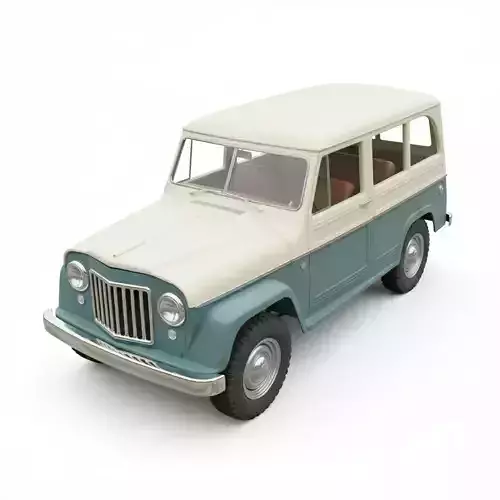 Vintage Utility Wagon Low-poly 3D model 3