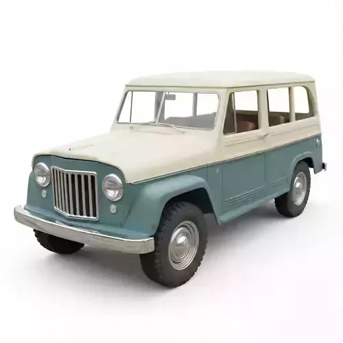 Vintage Utility Wagon Low-poly 3D model 5