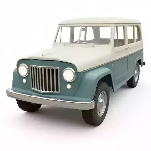 Vintage Utility Wagon Low-poly 3D model 4