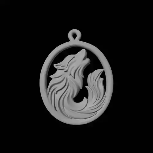 Wolf Pendant 3D Printing Model