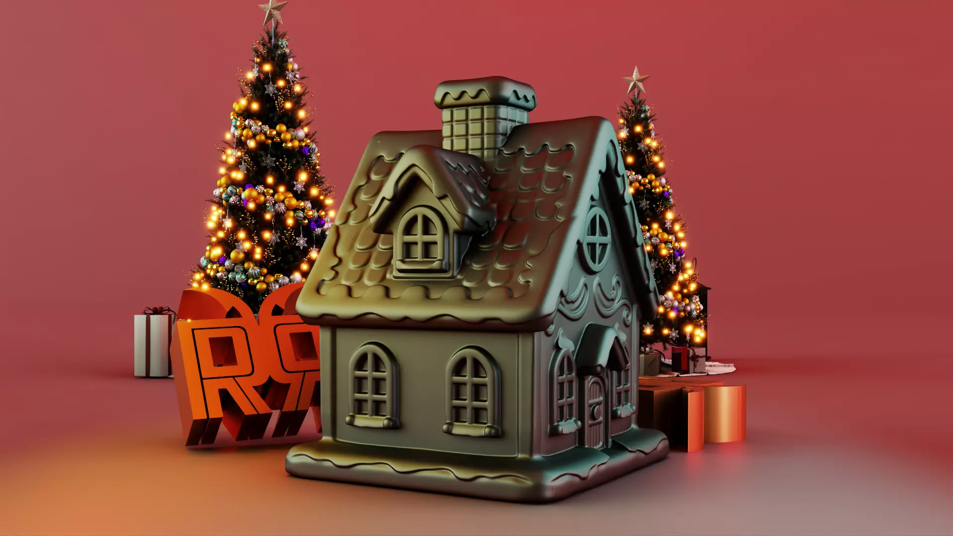 Frosted Christmas Ginger House 3D print model