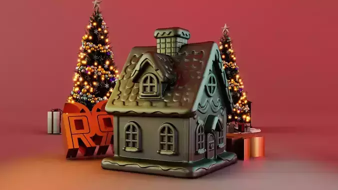 Frosted Christmas Ginger House