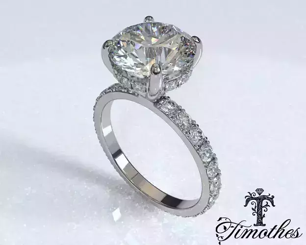 Timothes Diamond Ring 3D JewelryModel Printable 3D FR14