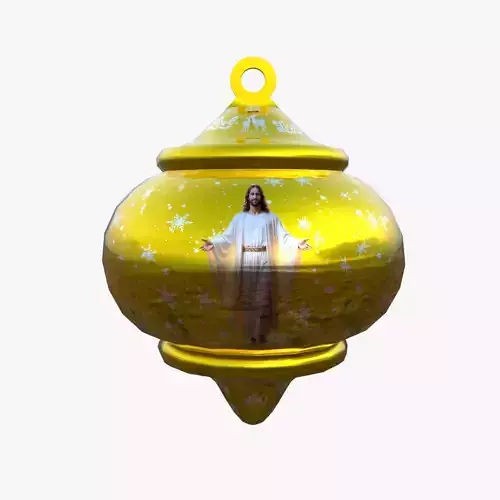 Christmas Ornament Gold Bauble PBR Holiday Decoration 3D Model