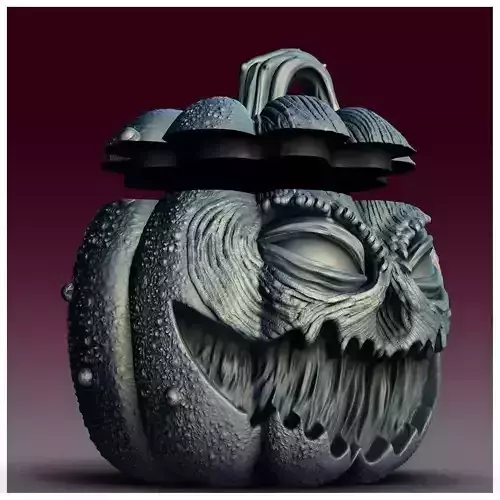 Spooky Scarecrow Pumpkin Jar Halloween Candy Bucket STL File