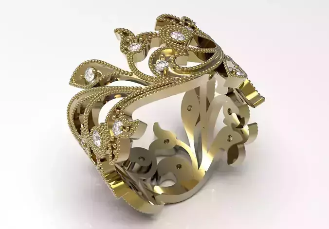 The eternity luxury cad 3d stl jewelry ring model rr0059