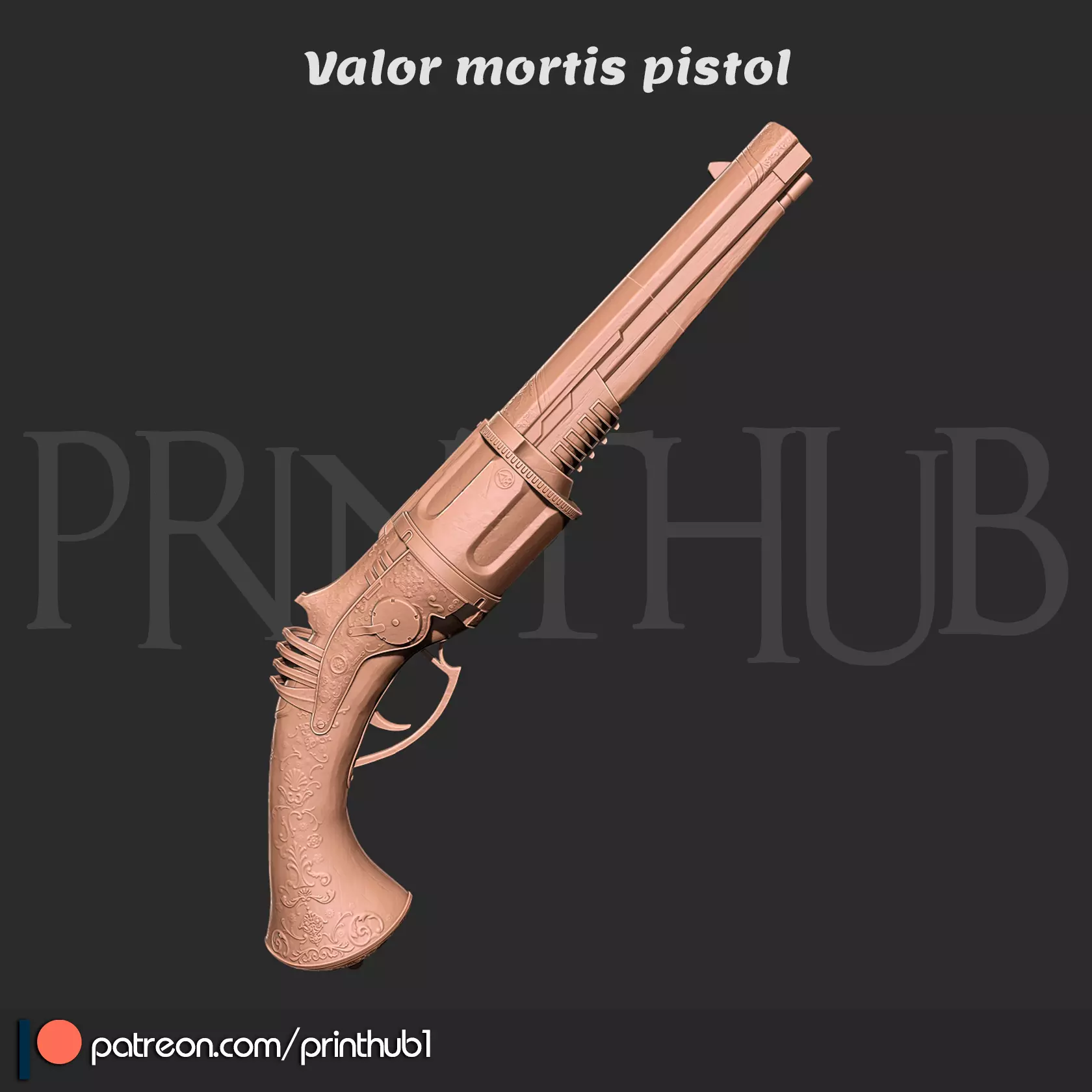 Valor Mortis Hand Gun for Cosplay Life-Size 3D 3D print model
