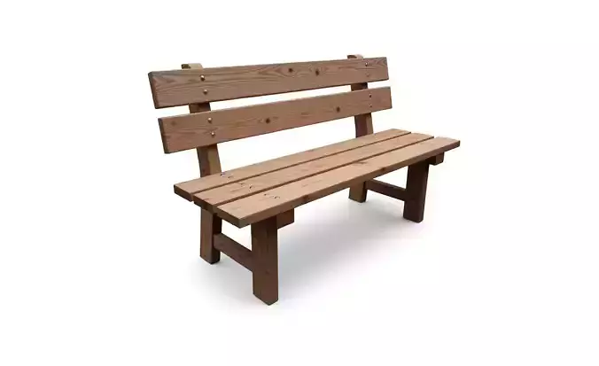 Rustic Outdoor Wooden Bench for 3D print