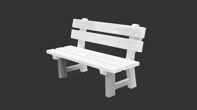 Rustic Outdoor Wooden Bench for 3D print