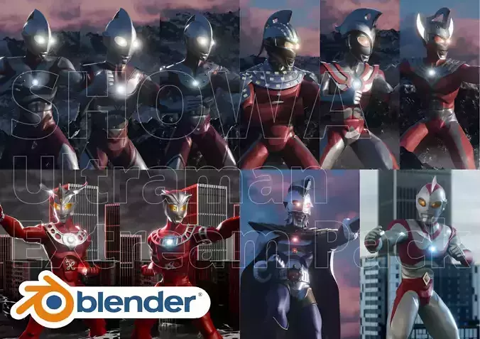 Showa Ultraman Stylized 3D Model Extream Pack