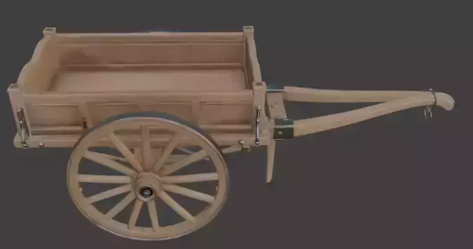 Old Wooden Horse Cart 3D Model