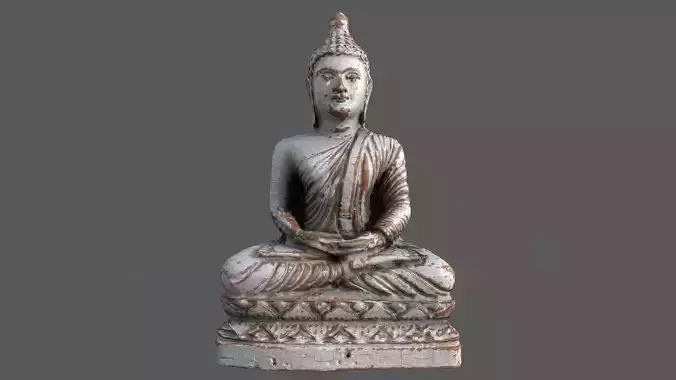 buddha face sculpture statue hi poly