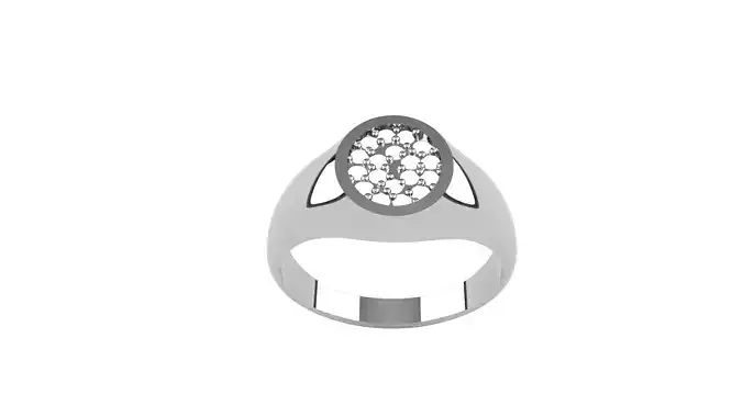 Cluster Signet Ring STL  Stone Setting Jewelry Model