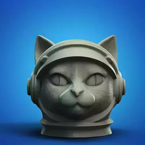 Astronaut Cat Head Jar 3D Printable STL File