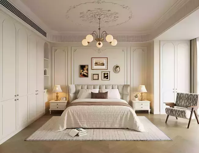 French Retro Style 3D Model