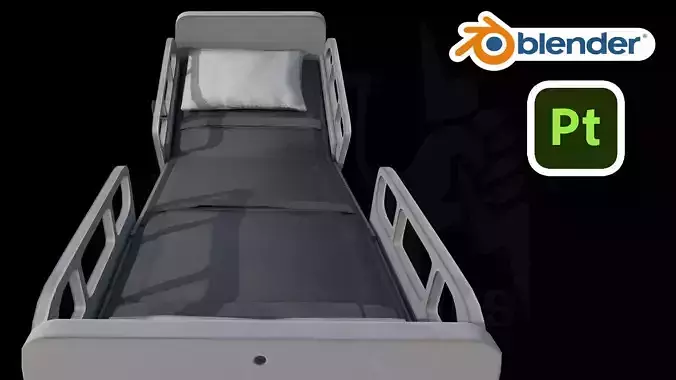 Hospital Bed PBR Low Poly Game Ready
