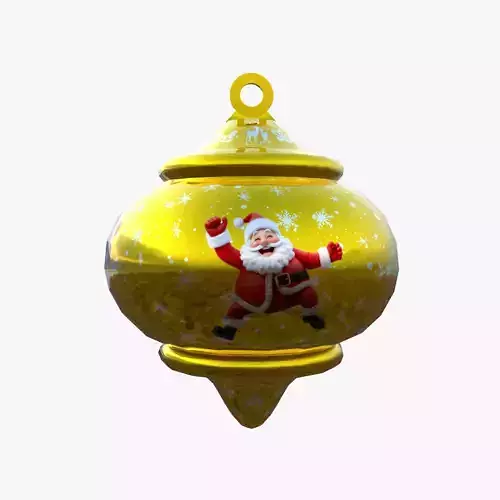 Cheerful Santa Holiday Bauble 3D Model PBR Ready