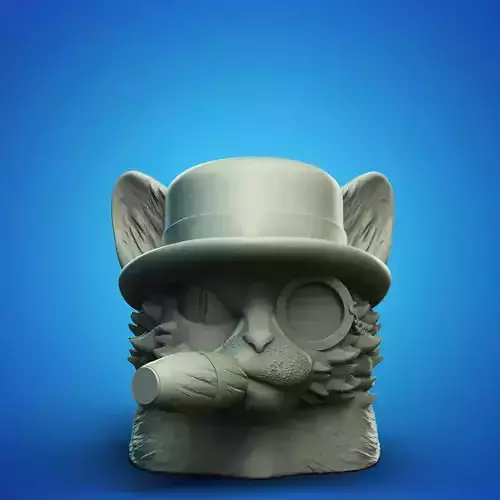 Cigar Corsair Cat Head Jar 3D Printable STL File