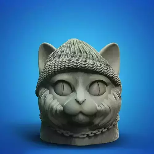 Cool Yo Cat Head Jar 3D Printable STL File