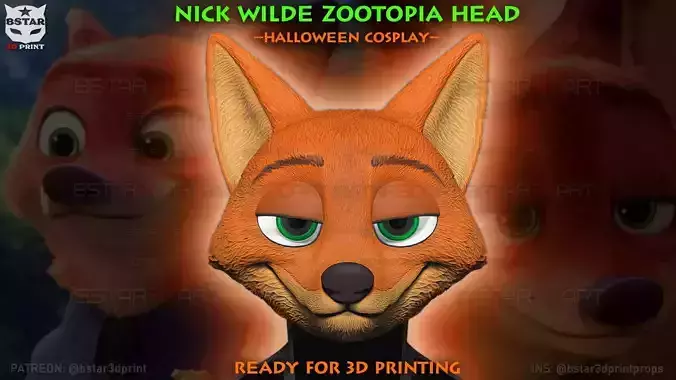 Zootopia 2 - Nick Wilde Red Fox Head Wearable