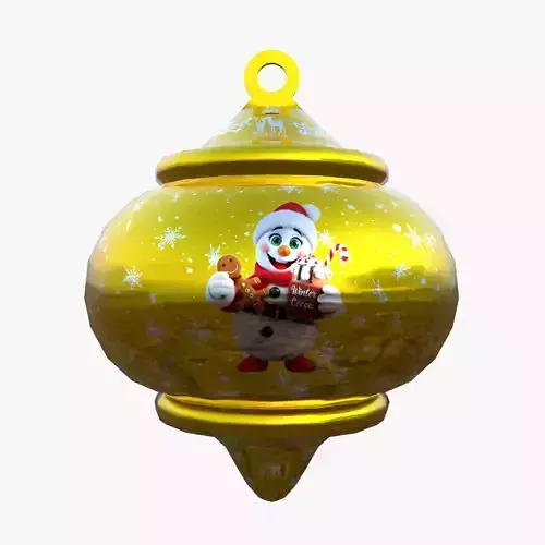 Playful Snowman Holiday Bauble 3D Model PBR Ready