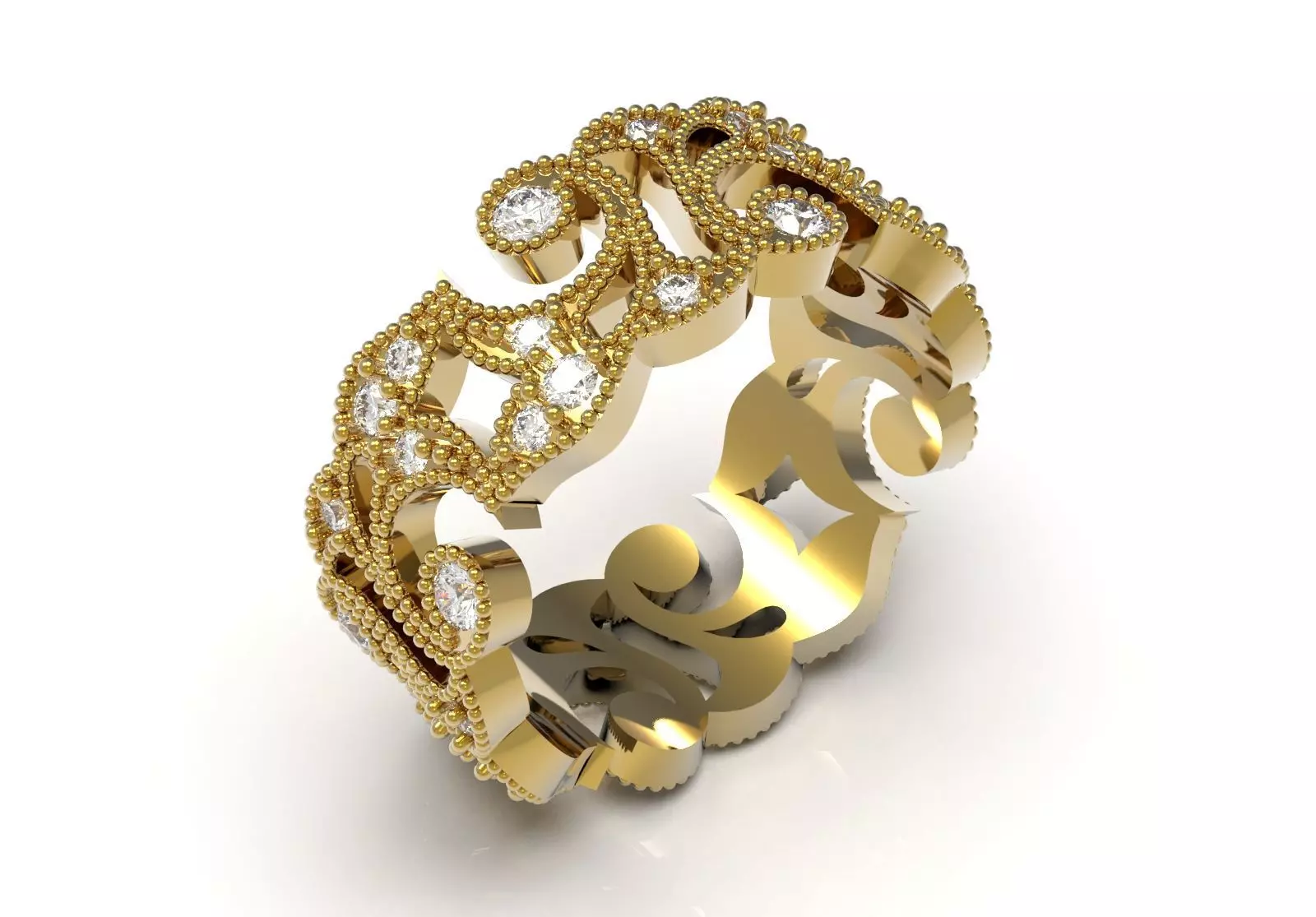 Full Eternity Band cad stl 3d Ring Design rr0060 3D print model