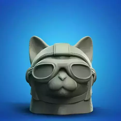 Pro Pilot Cat Head Jar 3D Printable STL File