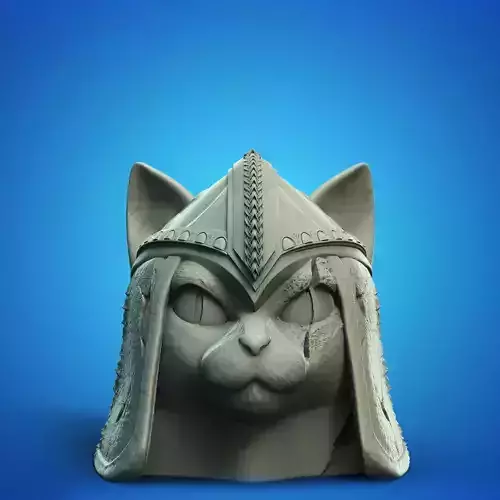 Ronin Warrior Cat Head Jar 3D Printable STL File