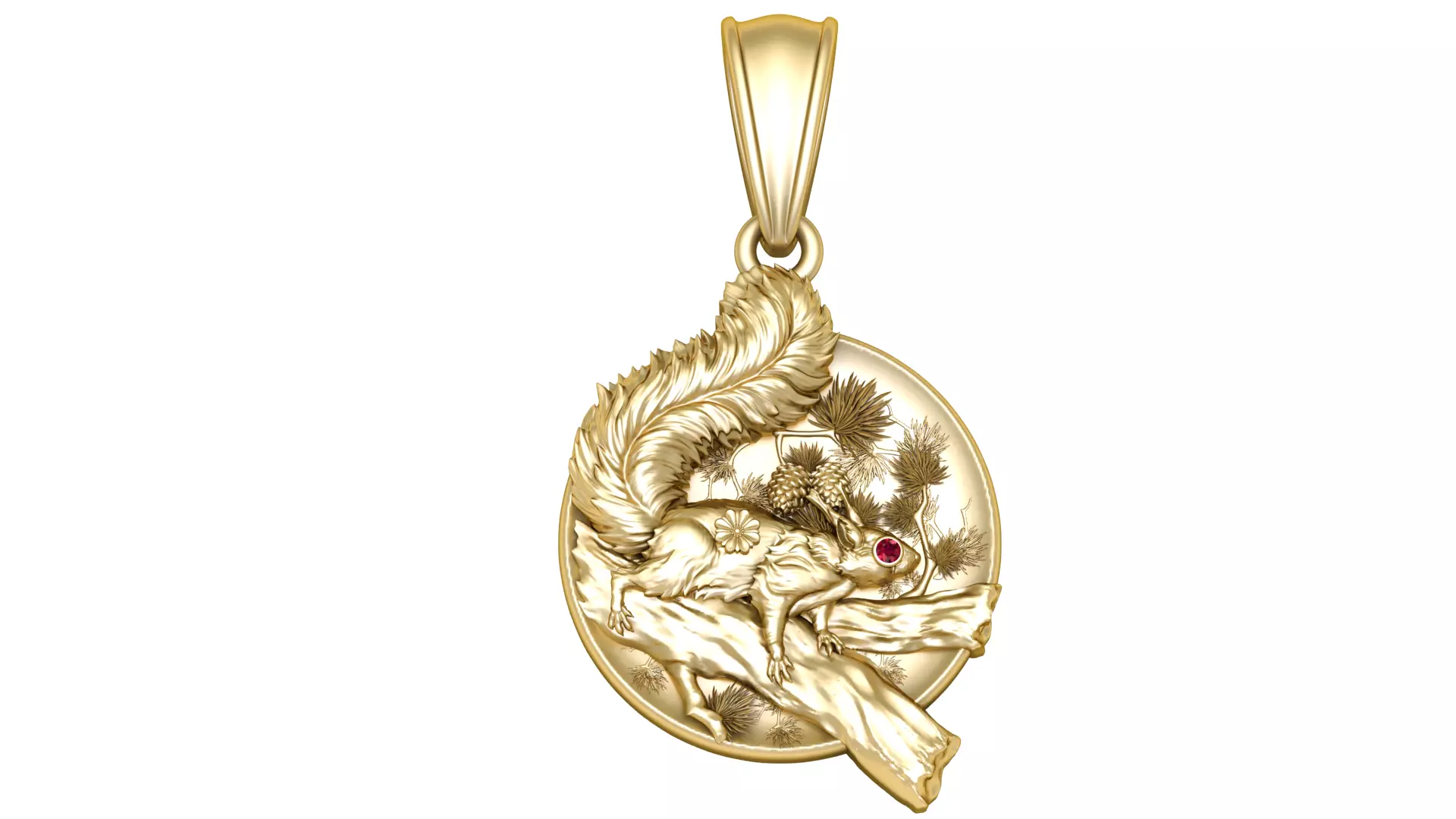 Cute Squirrel Pendant 3D Printable Model 3D print model