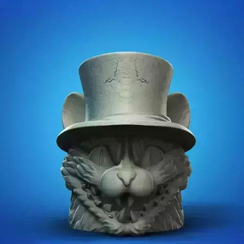 Sinister Cat Head Jar 3D Printable STL File