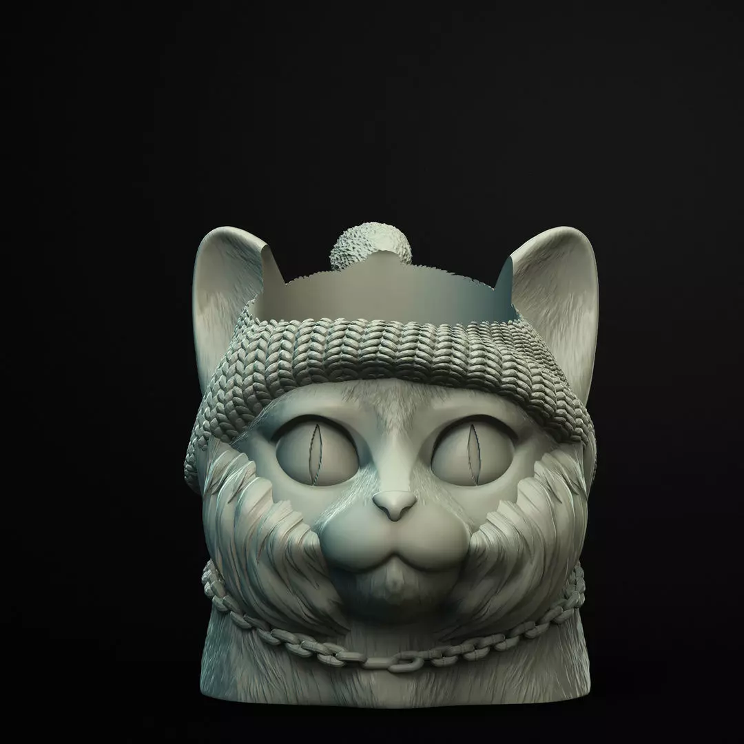 Cool Yo Cat Planter 3D Printable STL File 3D print model
