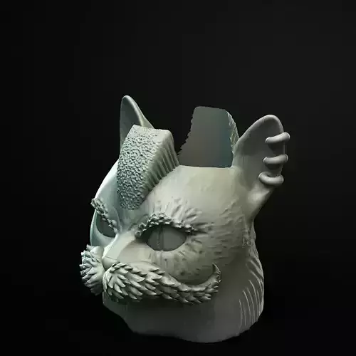 Funky Punk Cat Planter 3D Printable STL File
