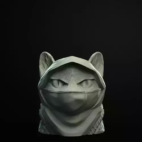Ninja Cat Planter 3D Printable STL File