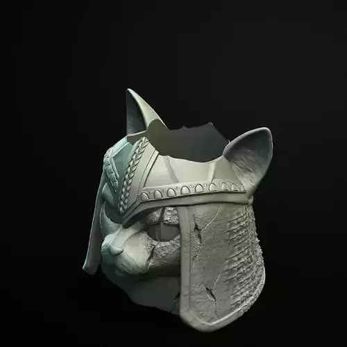 Ronin Warrior Cat Planter 3D Printable STL File