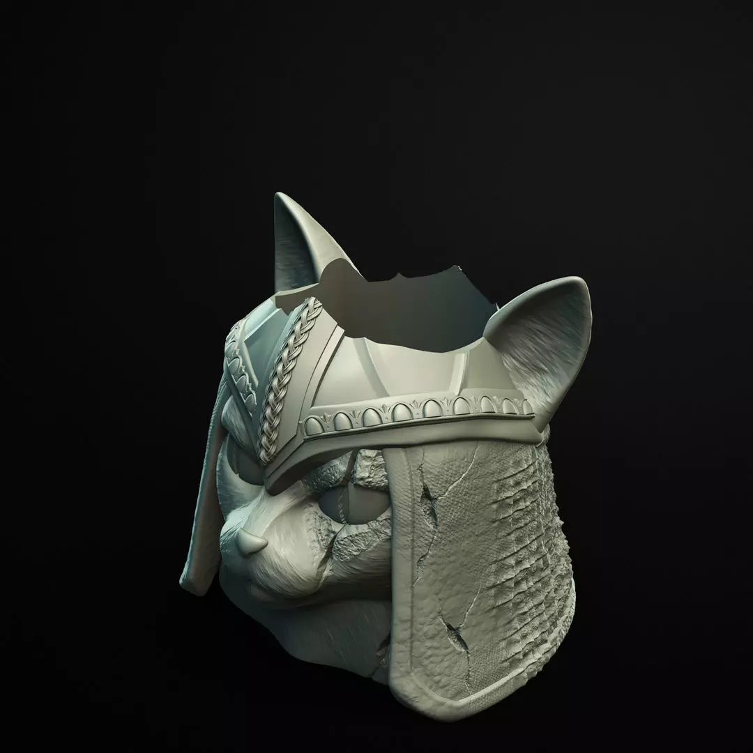 Ronin Warrior Cat Planter 3D Printable STL File 3D print model