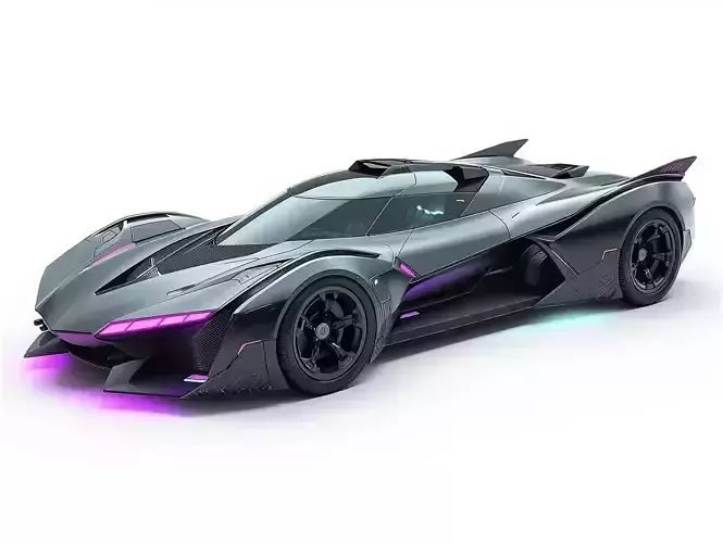 Futuristic Cyberpunk Sports Hypercar 3D Model