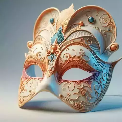 2991  Venetian Carnival Mask Color 3D Model  magic