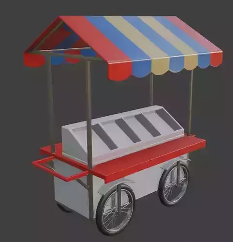 Street Food Cart 3D Model