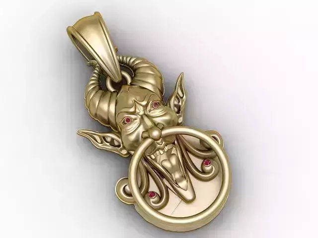  Devil Door Knocker Pendant 3D Printable Model