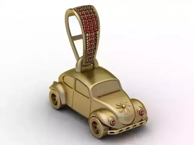  Golden Car Pendant 3D Printable Model