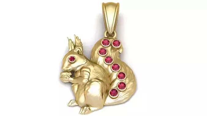 Golden Squirrel Pendant  3D Printable Model