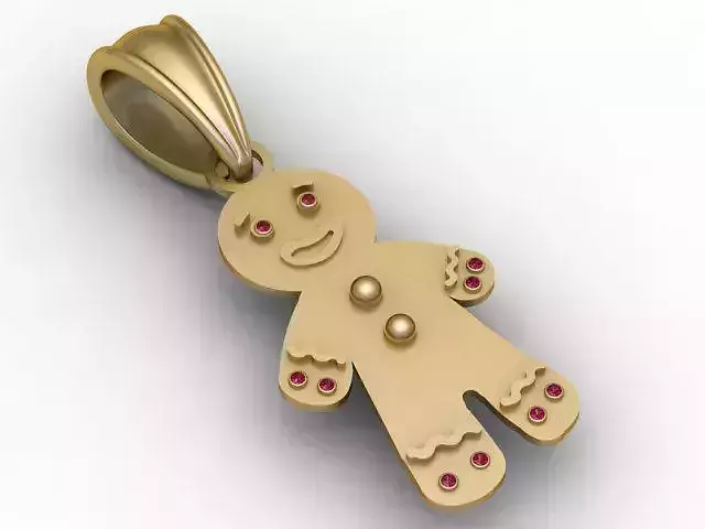 Gingerbread Man Pendant 3D Printable  Model