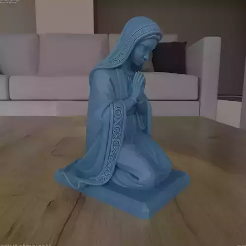 Kneeling Virgin Mary Prayer Statue STL